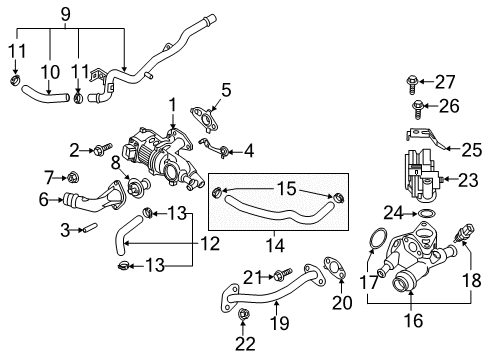 2020 Kia Optima Powertrain Control Pump Assembly-Coolant Diagram for 251002E272