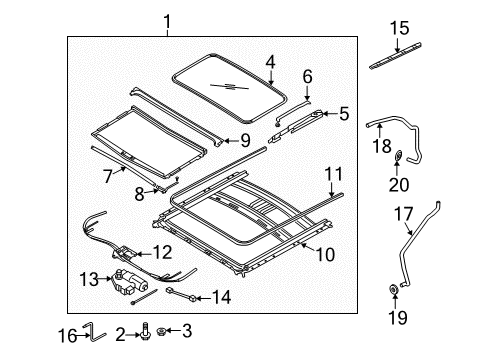 2007 Kia Amanti Sunroof MOTOR ASSY-SUNROOF Diagram for 816313F010