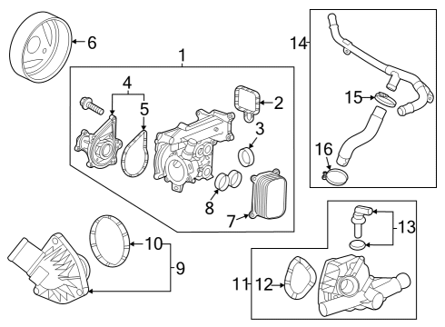 Water Pump Water Pump Assembly Gasket Set Diagram for 55511228
