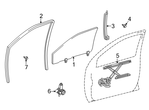 2009 Scion tC Glass - Door Run Channel Diagram for 6815121031
