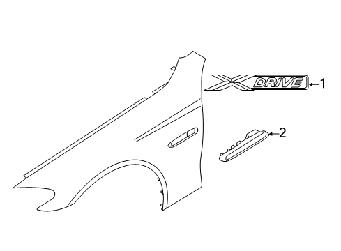 2016 BMW 535d xDrive Exterior Trim - Fender Finisher, Side Panel, Front Left Diagram for 51137336645