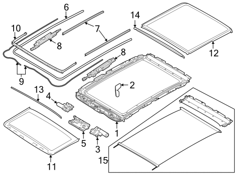 Sunroof ROOF FUNCTION CENTER:613010 Diagram for 61315A7C481