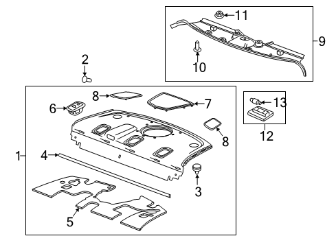 2019 Cadillac ATS Interior Trim - Rear Body Barrier Diagram for 22885769