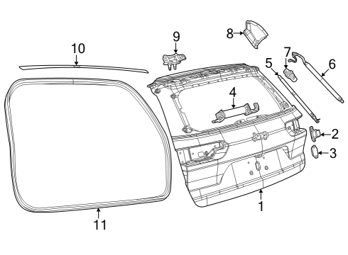 2021 Jeep Grand Cherokee L Gate & Hardware Spring-Power LIFTGATE Diagram for 68459570AA