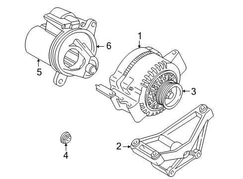 2006 Ford Ranger Alternator, Starter Starter Diagram for 7R3Z11V002ARM1