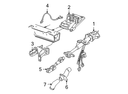 2002 Chevrolet Venture Steering Column, Steering Wheel Column Asm, Steering Diagram for 26087577
