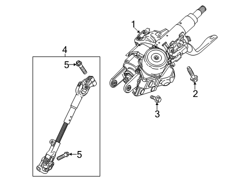 2019 Buick Encore Steering Column & Wheel, Steering Gear & Linkage Steering Column Upper Bolt Diagram for 11546834