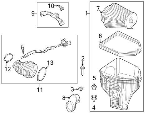 Air Intake Duct-Clean Air Diagram for 53011131AC