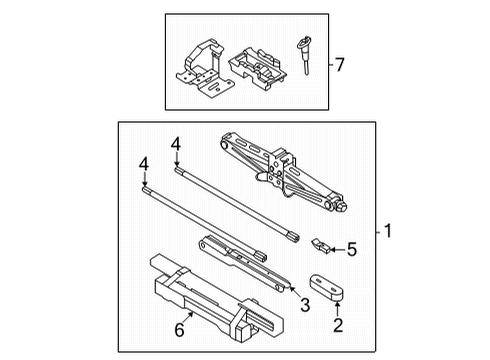 2022 Ford Maverick Jack & Components WRENCH - WHEEL NUT Diagram for NZ6Z17032A