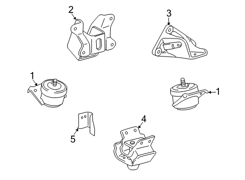 2012 Toyota FJ Cruiser Engine & Trans Mounting Front Bracket Diagram for 1231131021