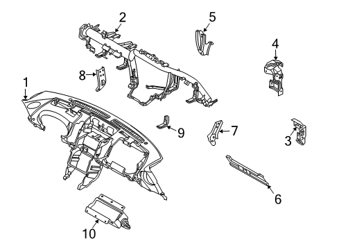 2007 Nissan 350Z Cluster & Switches, Instrument Panel Protector Assembly-Knee, LH Lower Diagram for 67503CF40A