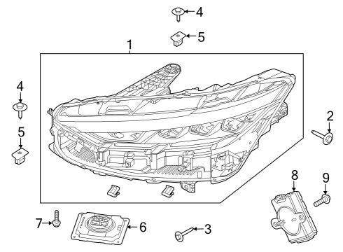 2022 Ford Mustang Mach-E Headlamps LAMP ASY Diagram for LJ8Z13008W