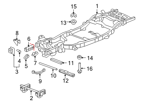2013 Cadillac Escalade Frame & Components Cushion, Body Bolt Upper *Pink Diagram for 15201794