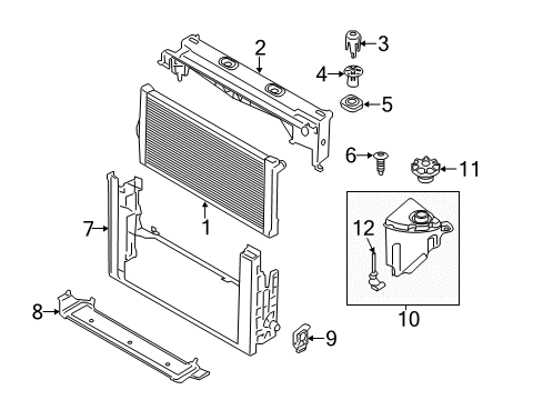 2015 BMW 740Ld xDrive Wipers Radiator Diagram for 17118509175