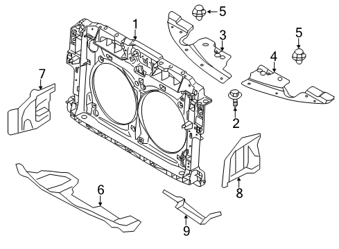 2011 Nissan Murano Radiator Support Cover-Front, Under Diagram for 758921AA0A