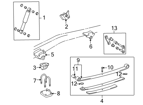 1997 Toyota Tacoma Rear Suspension Silencer, Rear Spring Diagram for 4825204030