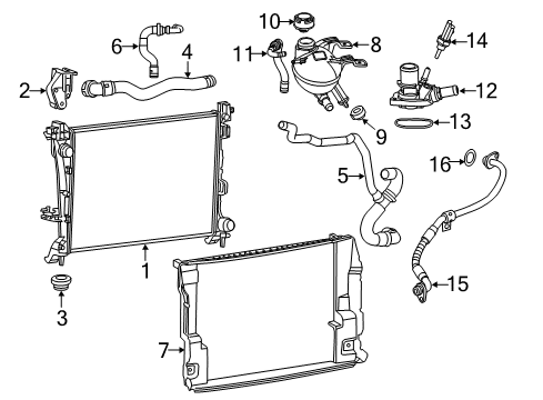2017 Fiat 500L Turbocharger Tube-THERMOSTAT Housing Diagram for 68212284AA