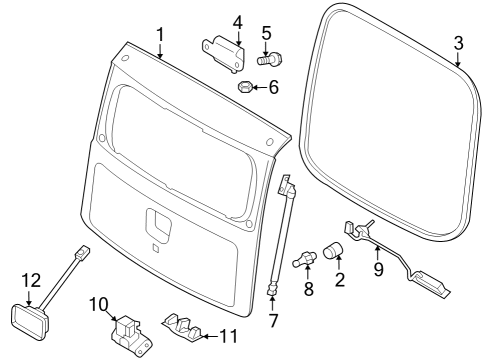2012 Kia Soul Gate & Hardware Back Door Outside Handle Assembly Diagram for 812602K000