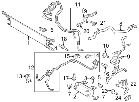 Trans Oil Cooler Bracket U-Nut Diagram for W520803S439