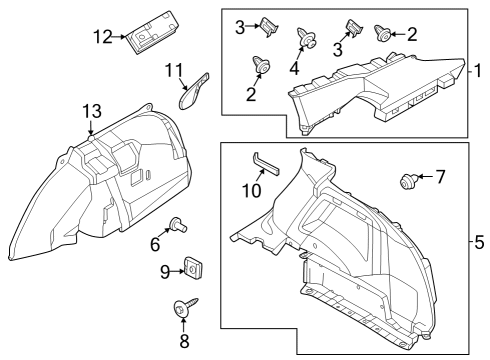 Interior Trim - Quarter Panels Clip Trim Diagram for 0155305951