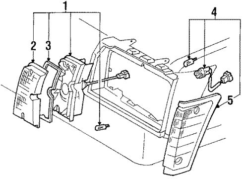1986 Toyota Tercel Park Lamps Park Lamp Assembly Diagram for 8161016090