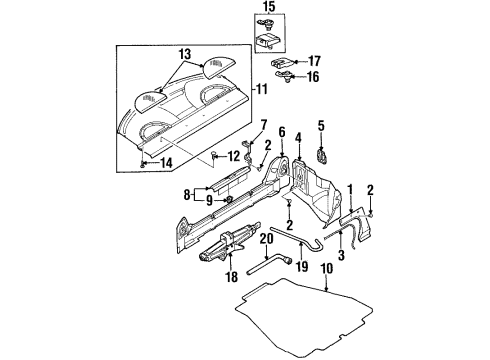 1999 Daewoo Leganza Interior Trim - Rear Body Speaker Grille Screw Diagram for 94520315