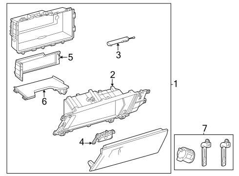 Glove Box Cylinder & Keys Diagram for 6905608010
