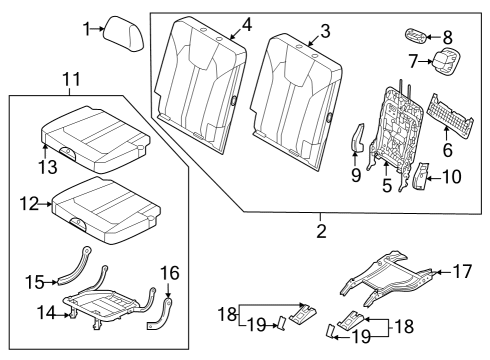 2022 Kia Sorento Third Row Seats GARNISH Assembly-TETHER Diagram for 89398P2000WK
