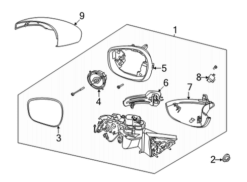 2021 Ford Mustang Mach-E Mirrors COVER - MIRROR HOUSING Diagram for LJ8Z17A703CB