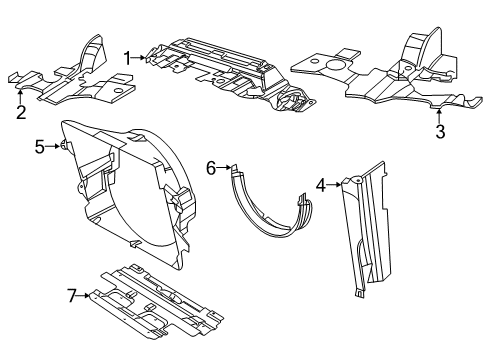 2018 Ram 3500 Splash Shields Seal-Radiator Upper Diagram for 68237322AA