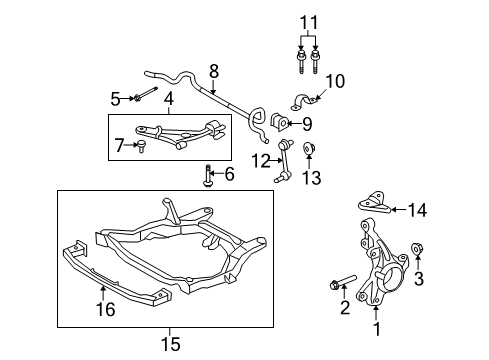 2009 Lincoln MKX Front Suspension Components, Lower Control Arm, Stabilizer Bar Stabilizer Bar Diagram for 7T4Z5482A