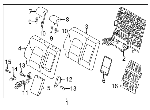 2019 Kia Sportage Rear Seat Components Heater-Rear Seat Back Diagram for 89360D9000