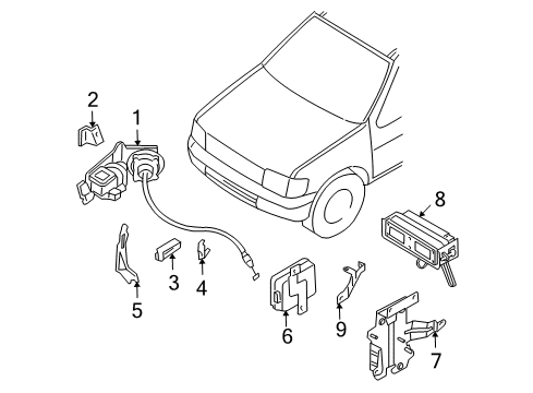 2002 Infiniti QX4 Cruise Control System Sensor Assy-Distance Diagram for 284373W420