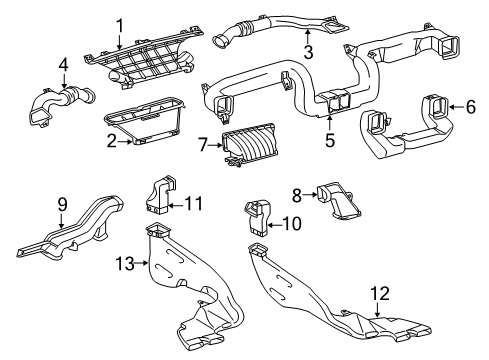 2017 Toyota Tundra Ducts Air Duct Diagram for 872010C030