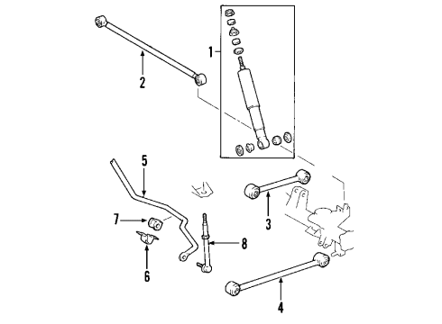 2004 Lexus GX470 Rear Suspension Components, Lower Control Arm, Upper Control Arm, Ride Control, Stabilizer Bar Sensor Assy, Acceleration Diagram for 8919060010