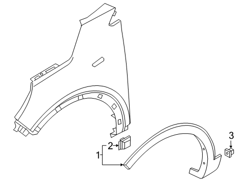 Exterior Trim - Fender Pad U Diagram for 87712S9000