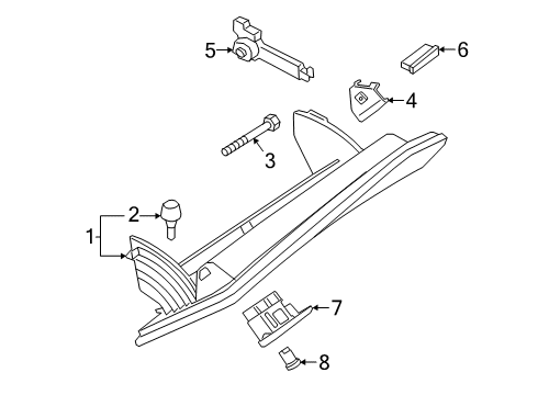 2019 BMW 330i Glove Box Stop Pad, Glove Box Diagram for 07146841695