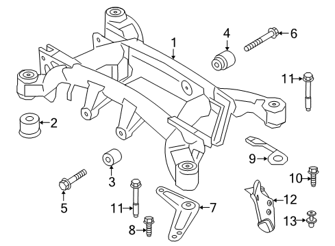 2012 BMW X6 Suspension Mounting - Rear Hex Bolt With Washer Diagram for 33326781201