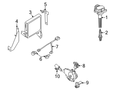2004 Infiniti M45 Powertrain Control Engine Control Module Diagram for 23710CS500
