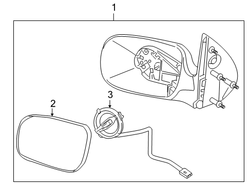 2005 Pontiac Montana Mirrors Glass Diagram for 89044540