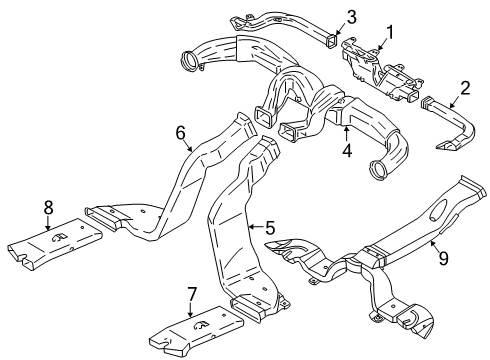 2019 Hyundai Kona Electric Ducts Duct-Rear Heating, RH Diagram for 97370J9000