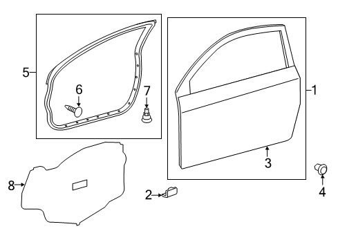 2014 Scion iQ Door & Components Door Weatherstrip Diagram for 6786174010