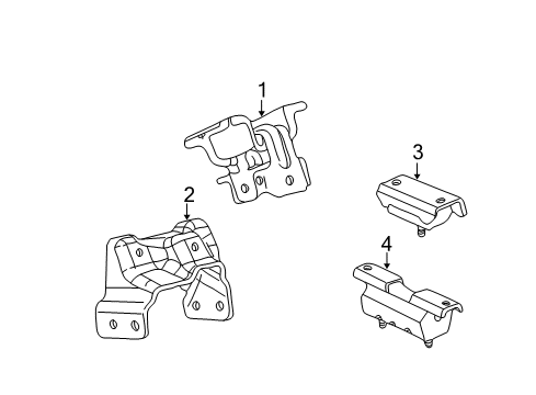 2000 GMC Yukon XL 2500 Engine & Trans Mounting Mount Bracket Diagram for 15036527