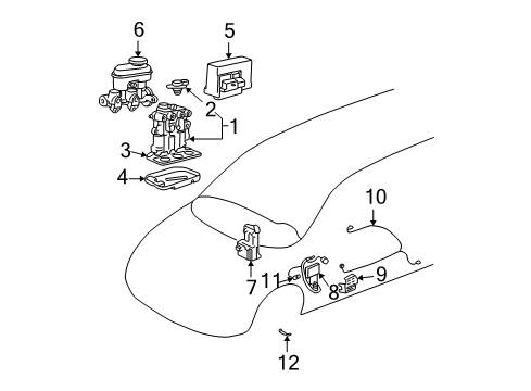 1998 Chevrolet Venture ABS Components Electronic Brake Control Module Assembly Diagram for 16188001