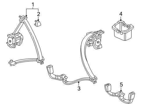 2001 Honda Accord Seat Belt Protector, RR. Center Seat Belt Diagram for 82456S82A00