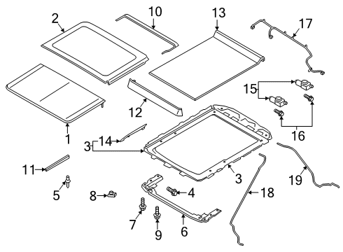 2019 Lincoln Navigator Sunroof Drain Hose Diagram for JL1Z78502C52C