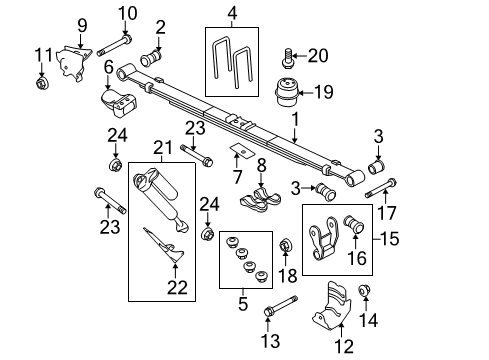 2011 Ford F-150 Rear Suspension Front Bracket Bolt Diagram for W709627S439