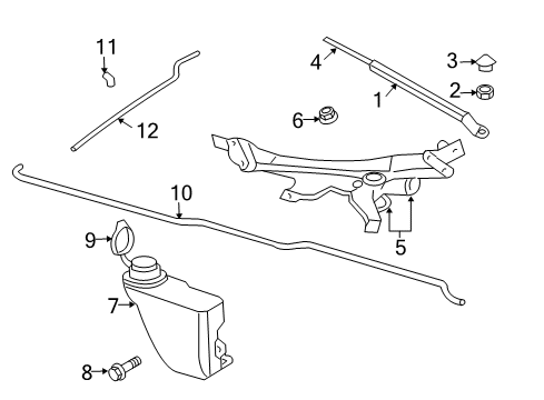 2003 Dodge Viper Wiper & Washer Components Nozzle-Windshield Washer Diagram for 55077551AA