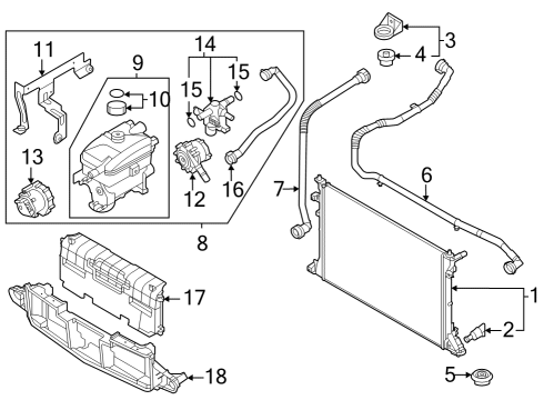 Radiator & Components BRACKET ASSY-RADIATOR MTG, UPR Diagram for 25333GI000