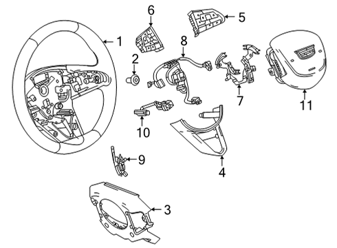 2021 Cadillac CT5 Cruise Control Steering Wheel Diagram for 84756025